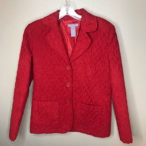 Small Laura Scott Red Quilted Blazer